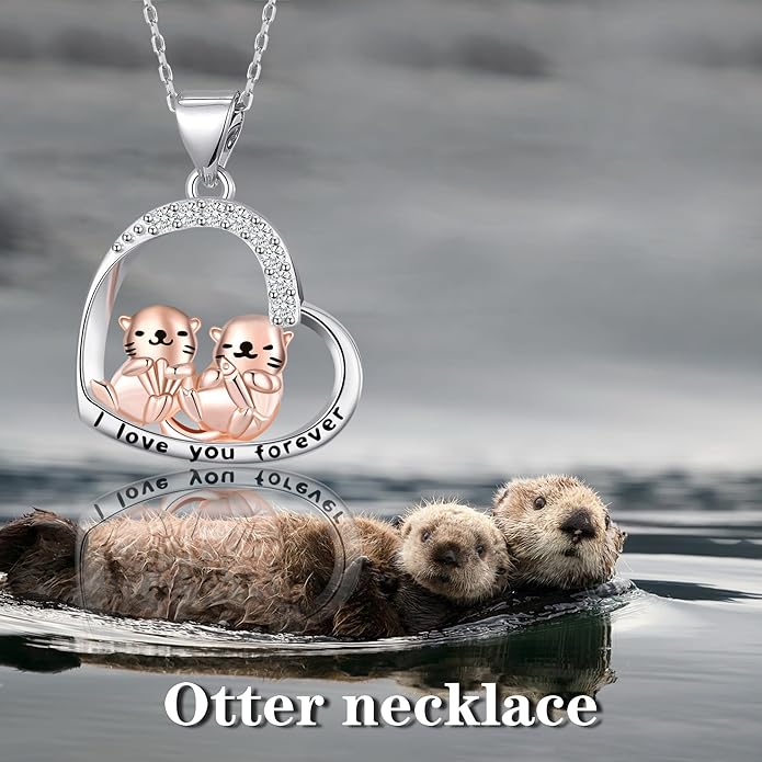Animal Necklace Cat/Fox/Otter/Sloth/Cow/Highland Cow/Koala Necklace Cute Animal Jewelry Gifts for Women