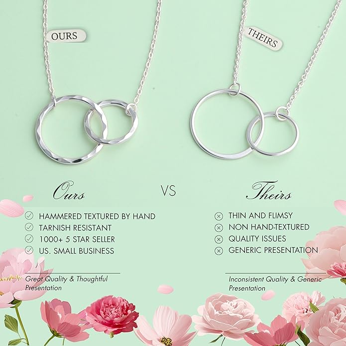 HOPE LOVE SHINE Best Friend Gift for Women - Meaningful BFF Friendship Necklace, Jewelry 16+2", 14k Gold Plated Sterling Silver