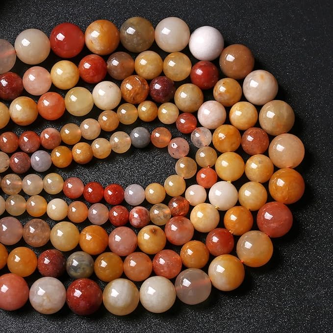 12MM 32PCS Natural Stone Golden Thread Jade Crystal Loose Beads for Jewelry Making DIY Bracelet Necklace 1 Strand 15’’