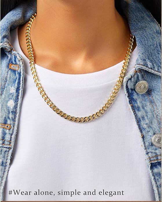 3PCS Gold Necklaces for Women,Chunky Statement Gold Plated Necklace Stack Layered Sterling Silver Herringbone Chains for Women Dainty Trendy Silver Chains Stacked Jewelry Gifts