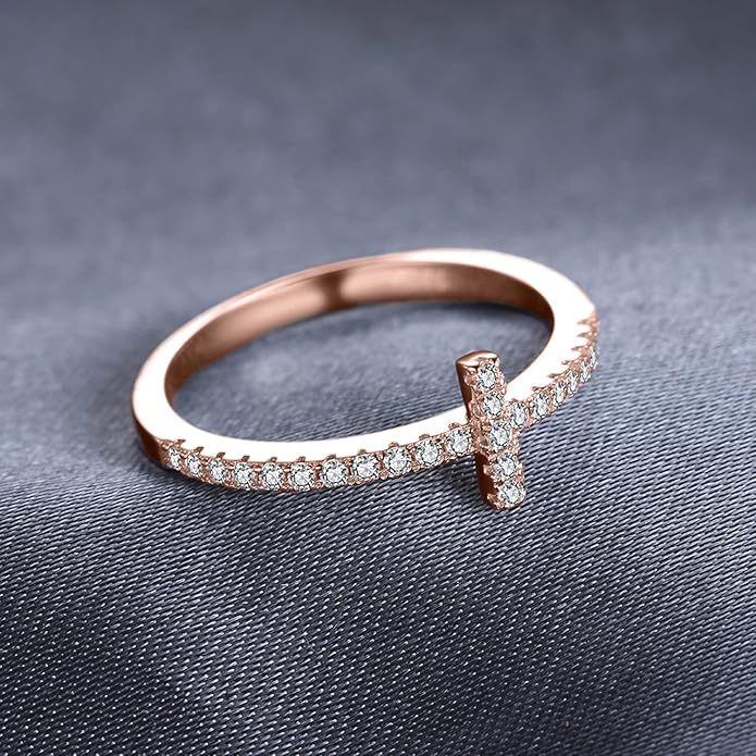 JewelryPalace 14k White Yellow Rose Gold Plated 925 Sterling Silver Rings for Women, Cubic Zirconia Promise Rings for Her, Stackable Wedding Bands Rings for Women Infinity Forever Love Knot Ring