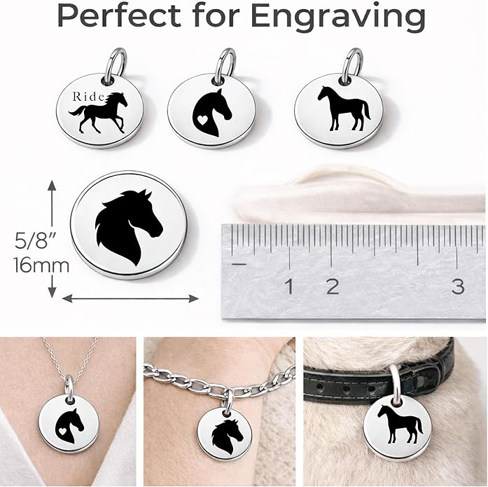 SM Design Western Charm Set of 4 – Stainless Steel Western Charms for Bracelets & Necklaces – Cowgirl, Ranch & Country Style Jewelry Charms – Western Gift for Women & Moms