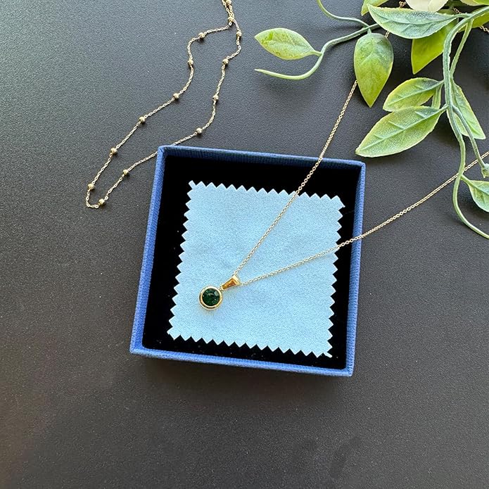 14K Gold-Plated Women's Double-Layer Birthstone Necklace Delicate Round Birthstone Pendant with a Simple Necklace, a Birthday Gift for Women Teenage Girls
