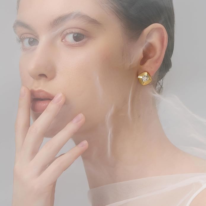18K Gold Plated Huggie Hoop Earrings for Women, 925 Sterling Silver Post, Hypoallergenic Small Earrings