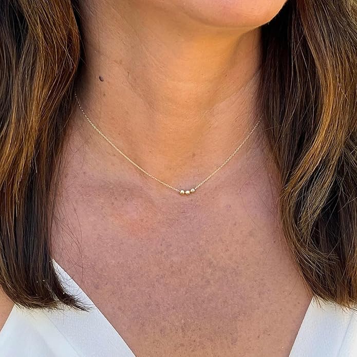 14K Gold Plated Dainty Pendant Butterfly Bead Boot Bee Baseball Flower Compass Airplane Heart Hummingbird Tree Necklace Simple Jewelry Gift for Women