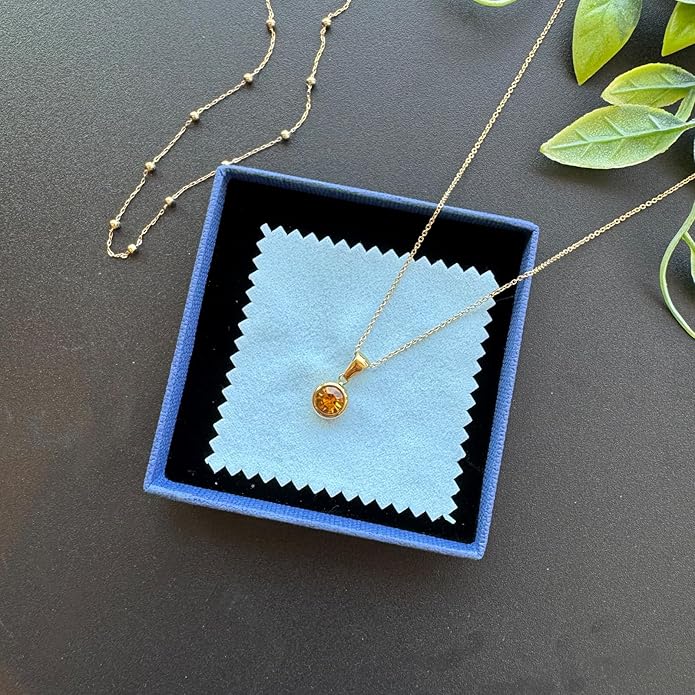 14K Gold-Plated Women's Double-Layer Birthstone Necklace Delicate Round Birthstone Pendant with a Simple Necklace, a Birthday Gift for Women Teenage Girls
