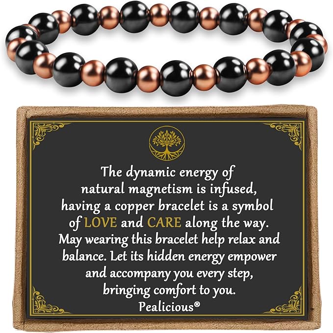 Copper Bracelets for Women Magnetic Bracelet as Valentines Gifts for Women,Dainty Copper Jewelry with 3800 Gauss Magnets, Birthday Gifts for Her Stretch Hematite Bead Braclets Pulseras Para Mujer