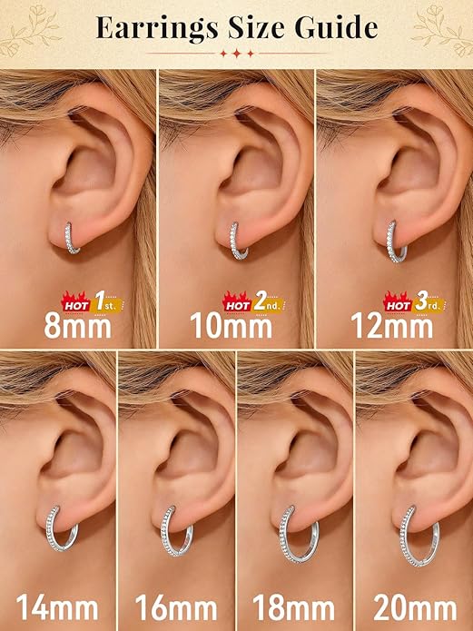 FaithHeart Sterling Silver Hoop Earrings for Women, Hypoallergenic Huggie Hoop Earrings Lightweight Small Cartilage Earrings Hoop Earring Dainty Everyday Earrings 6/8/10/12/14/15/16/18/20mm
