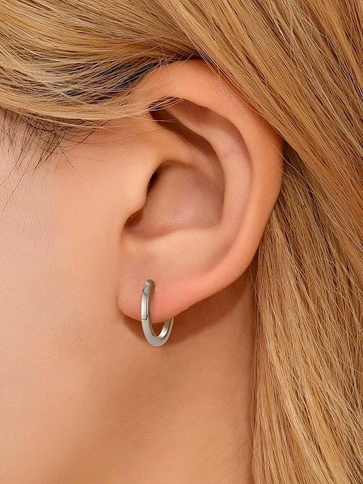 FaithHeart Sterling Silver Hoop Earrings for Women, Hypoallergenic Huggie Hoop Earrings Lightweight Small Cartilage Earrings Hoop Earring Dainty Everyday Earrings 6/8/10/12/14/15/16/18/20mm