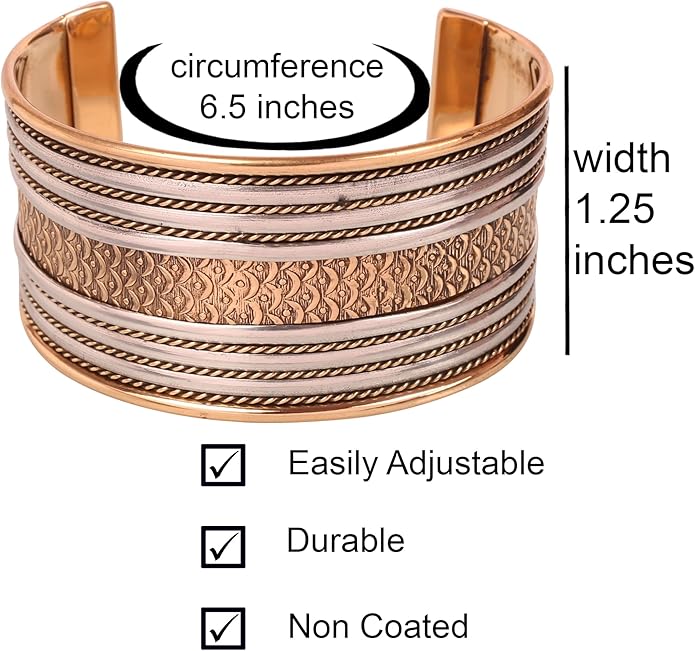 Touchstone Indian Bollywood Handcrafted Slip In Easy To Wear Stylish Wrist Enhancer Designer Broad Jewelry Cuff Bracelet For Women and Men.