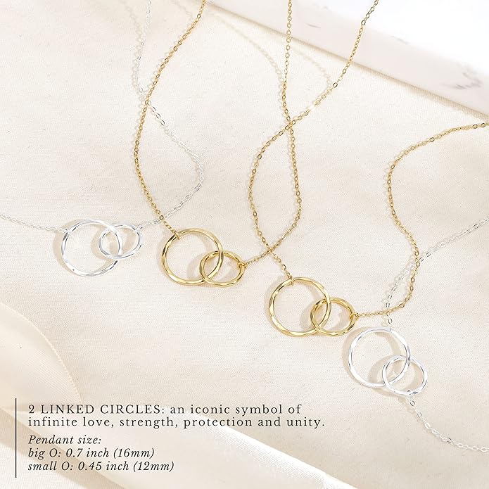 HOPE LOVE SHINE Best Friend Gift for Women - Meaningful BFF Friendship Necklace, Jewelry 16+2", 14k Gold Plated Sterling Silver
