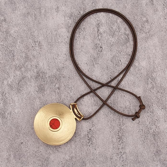 Boho Leather Necklace Women Bohemian Brown Circle Pendant Necklace Choker Long Necklaces for Women Boho Ring Large Pendant