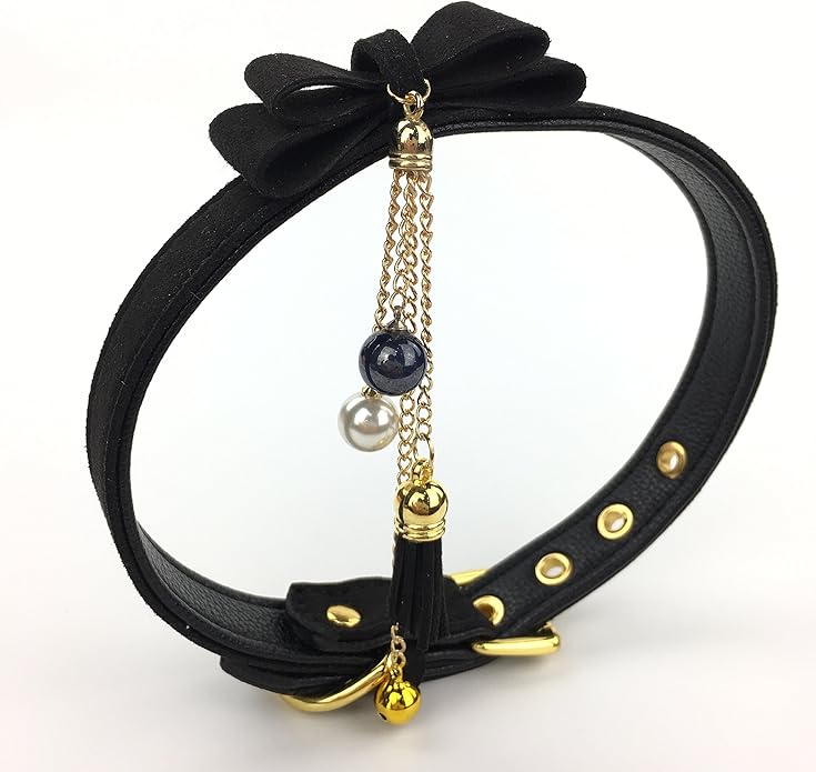 Bell Choker Collar Necklace Lolita Bow Collar Cat Kitty Velvet Necklace