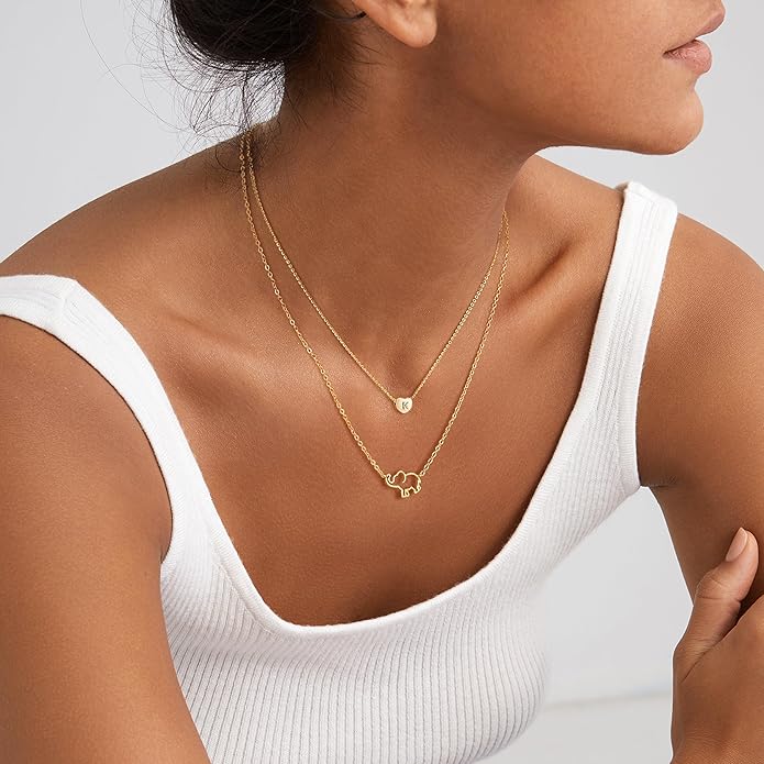 Tiny Gold Initial Heart Necklace-14K Gold Plated Handmade Dainty Letter Heart Necklace for Women Necklace Jewelry