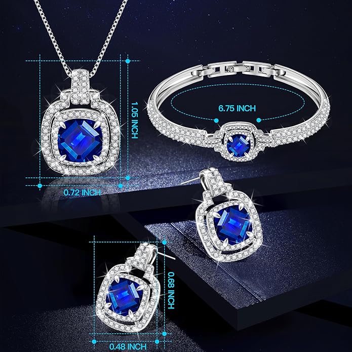 Celestial Whispers Crystal Jewelry Sets For Women Bracelet Necklace and Earrings Sets Idea Gift for Wife Girlfriend or Mothers