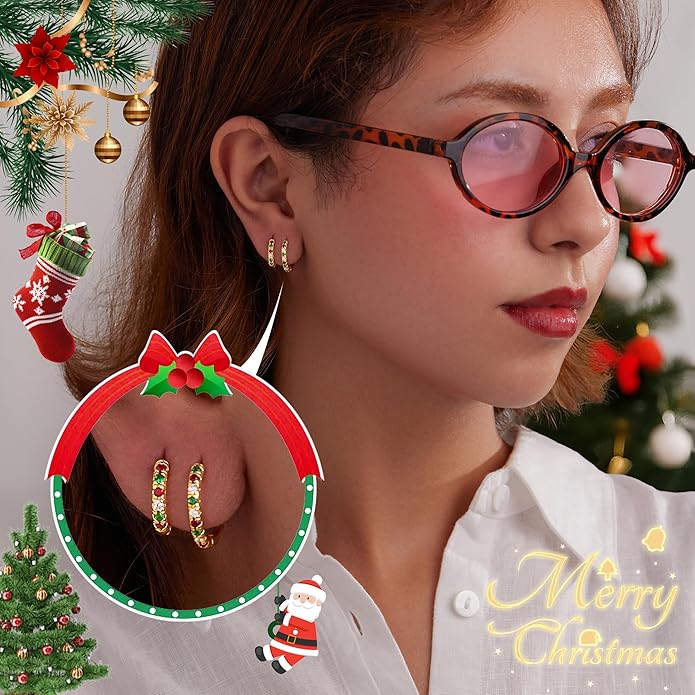 Small Gold Huggie Hoop Earrings Set for Women Men Hypoallergenic 14K Plated Stack Cartilage Earrings, Multiple Piercing Lightweight Mini Thin Cute Dainty Trendy Jewelry Set Christmas Gifts for Women