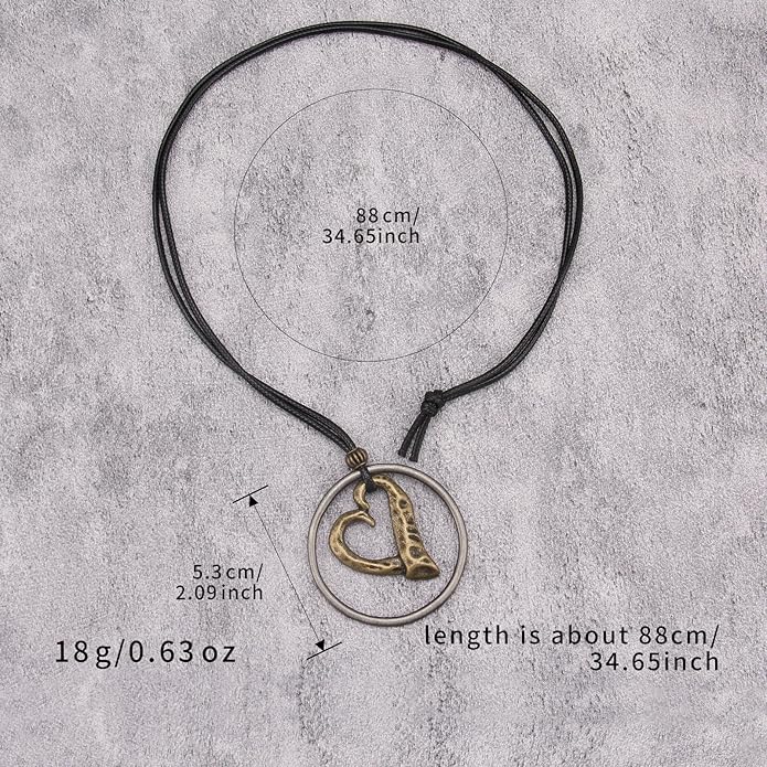 Boho Leather Necklace Women Bohemian Brown Circle Pendant Necklace Choker Long Necklaces for Women Boho Ring Large Pendant
