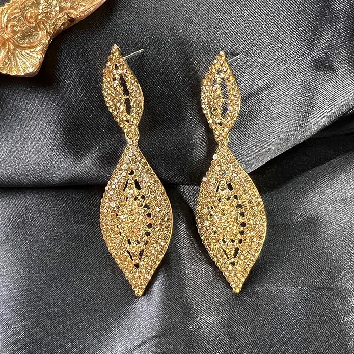 Elegant Rhinestone Dangle Earrings Crystal Wedding Bridal Long Dangling Drop Earrings Chandlier Earrings for Women Bridesmaid