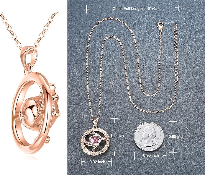 Leafael "Superstar Zodiac Constellation Pendant Necklace Made with Premium Crystal Horoscope Jewelry, Gold or Rose Gold Plated, 18"+ 2"