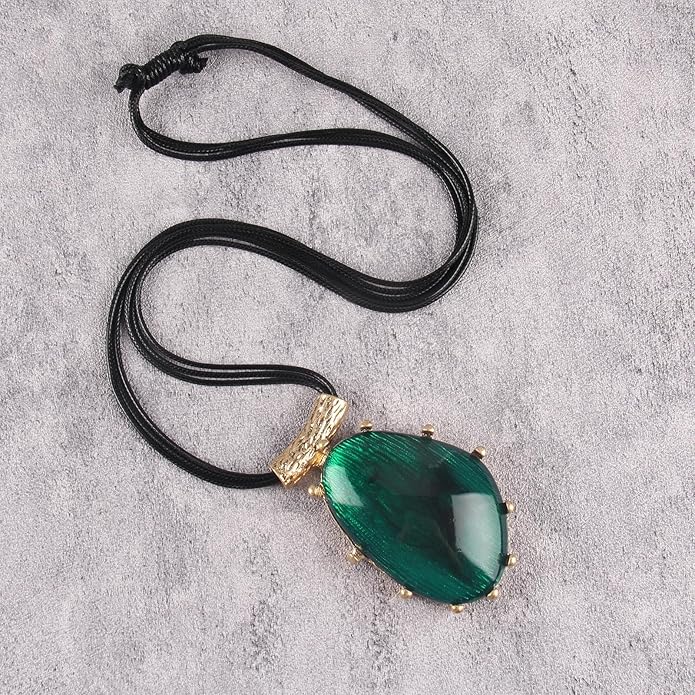 Boho Leather Necklace Women Bohemian Brown Circle Pendant Necklace Choker Long Necklaces for Women Boho Ring Large Pendant